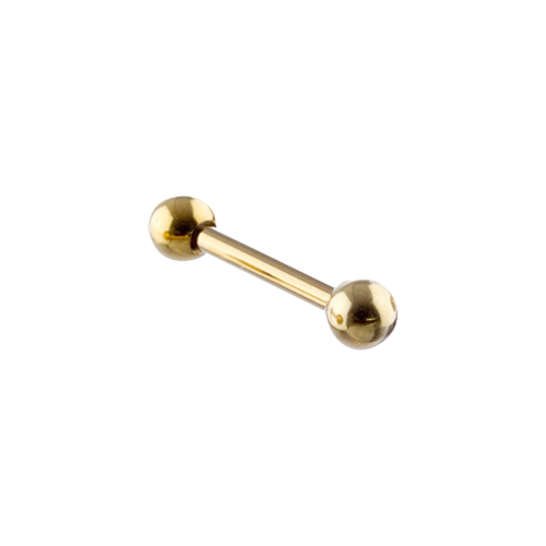 Micro Barbell 1.2 x 8mm Gold Steel