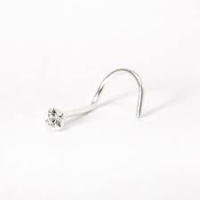 Nose Stud CZ 1.0 x 1.5mm White 18ct