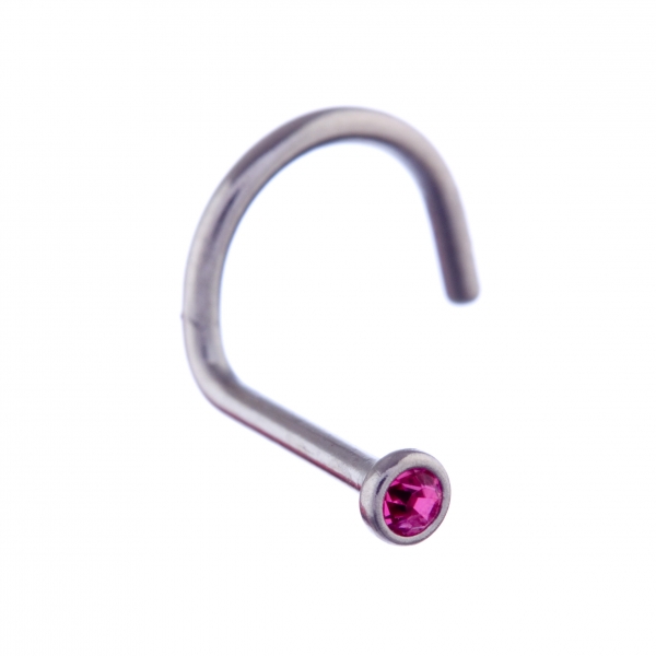 Nose Stud 18g Curve Jewel Rose