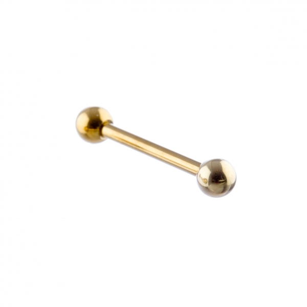 Barbell 1.6 x 14mm Gold Steel