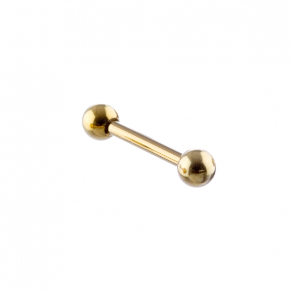 Micro Barbell 1.2 x 6mm Gold Steel