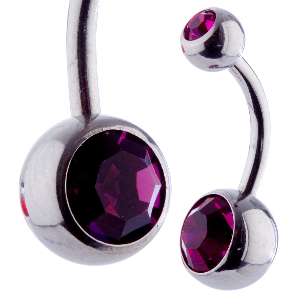 Dble Jewel Banana 10mm Amethyst