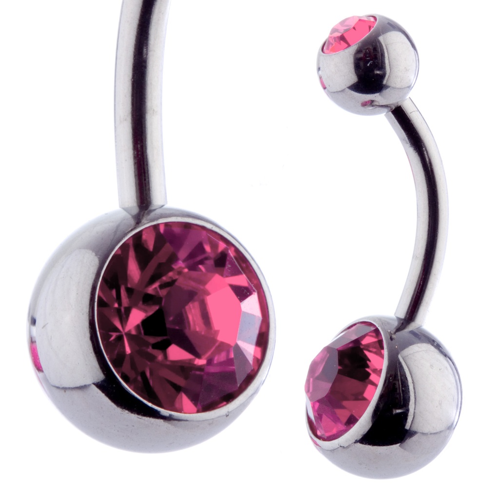 Dble Jewel Banana 10mm Rose