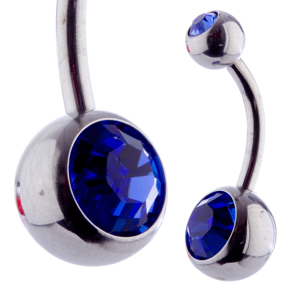 Dble Jewel Banana 10mm Sapphire