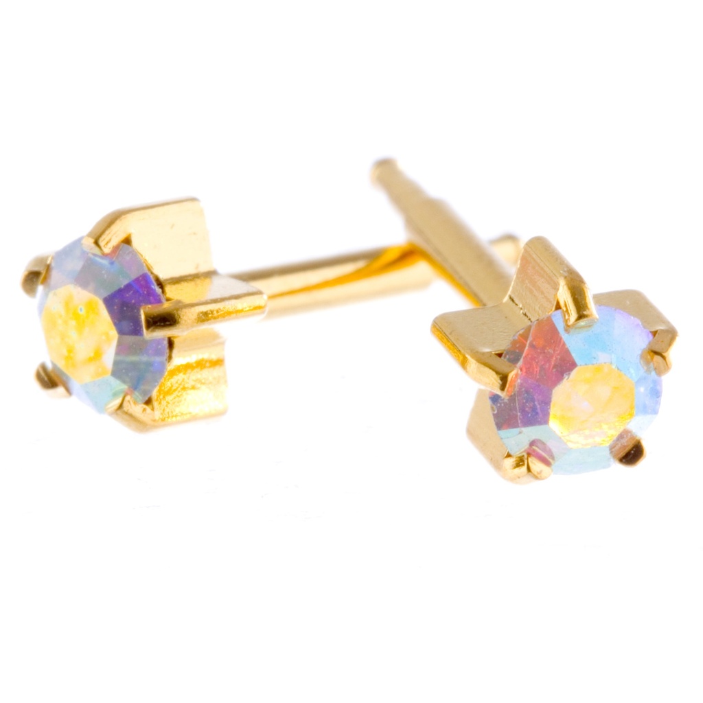 Large Rock Crystal Claw Set Gold