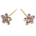 Gold Daisy with Clear Crystals