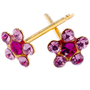 Gold Daisy Lt Rose/Fuchsia Crystals