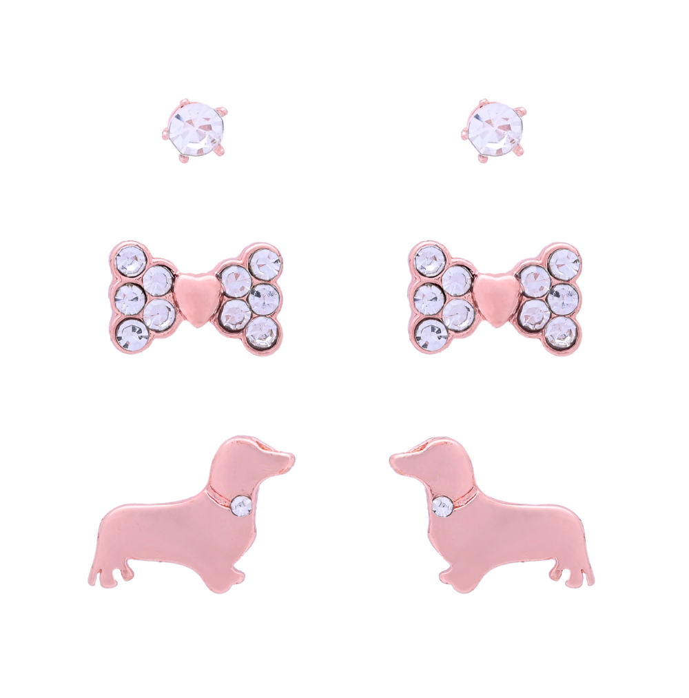 Rose Gold Scottie Dog Set