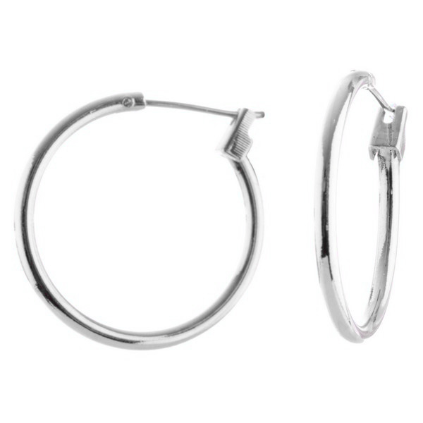 Silver Medium Click Hoop