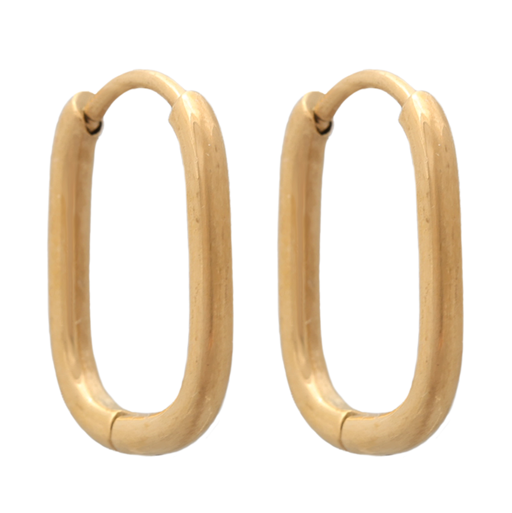 Gold Hinged rectangle  Hoop