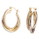 Gold Crystal Twist Hoop