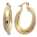 Gold Crystal Twist Hoop