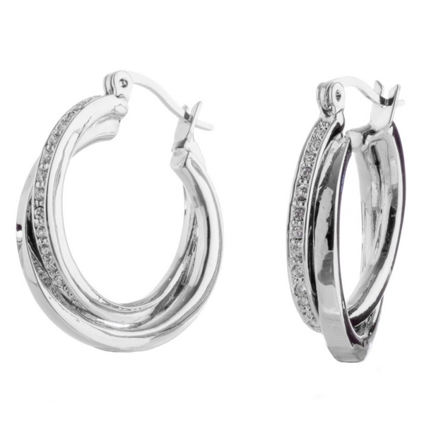 Silver crystal Twist Hoop