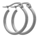 Silver Patterned Hoop