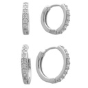 Silver Huggie Crystal twin pack