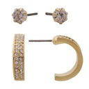 Gold CZ + Hoop Set