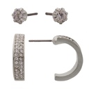 Rhodium CZ + Hoop Set