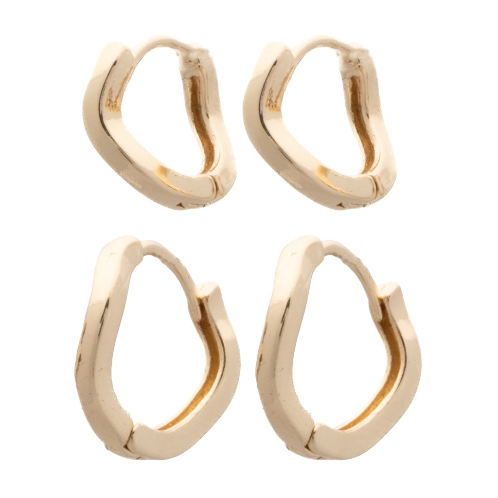 Gold Wave Hoop twin pack