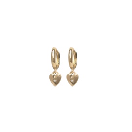 Gold Heart with Crystals on Hoop