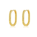 Gold Rectangle Twist Hoop