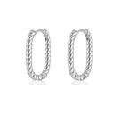 Silver Rectangle Twist Hoop