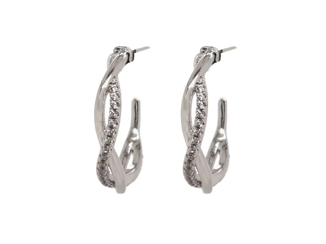 Silver Double Twist Hoop