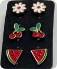 Gold Enamel Daisy Set