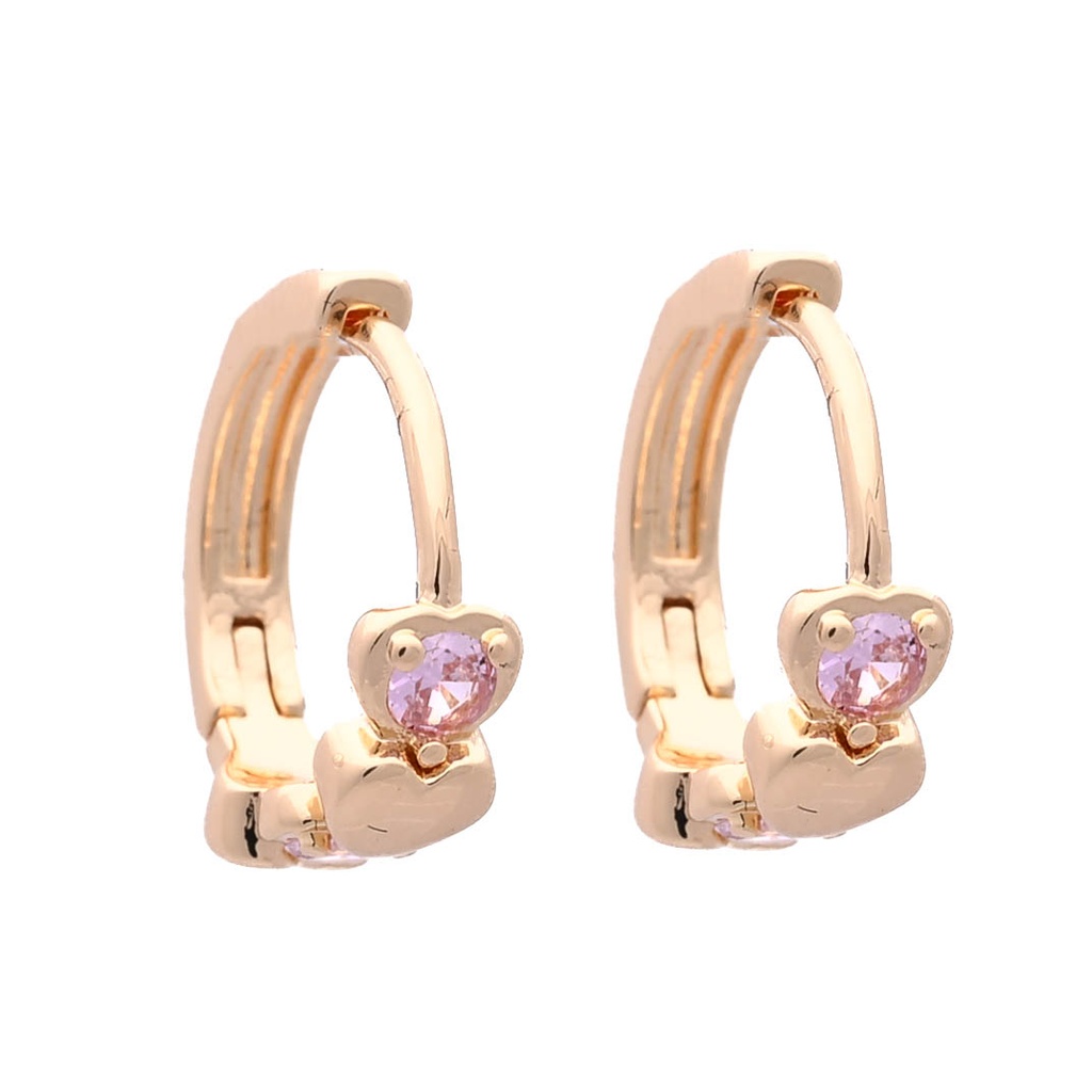 Gold Heart Hoop with Crystals