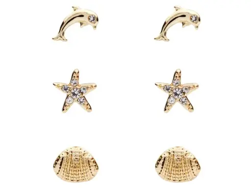 [53370] Gold Shell + Dolphin + Starfish