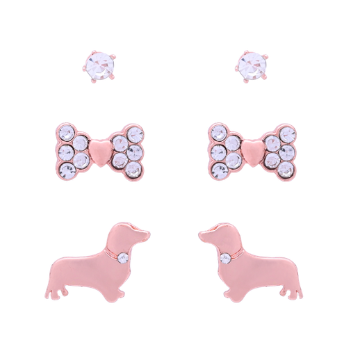 [53519] Rose Gold Scottie Dog Set