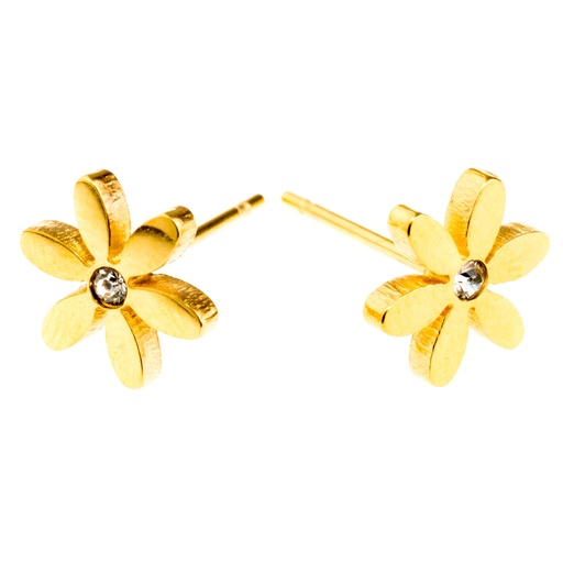 [54360] Gold Petal Flower w Crystal