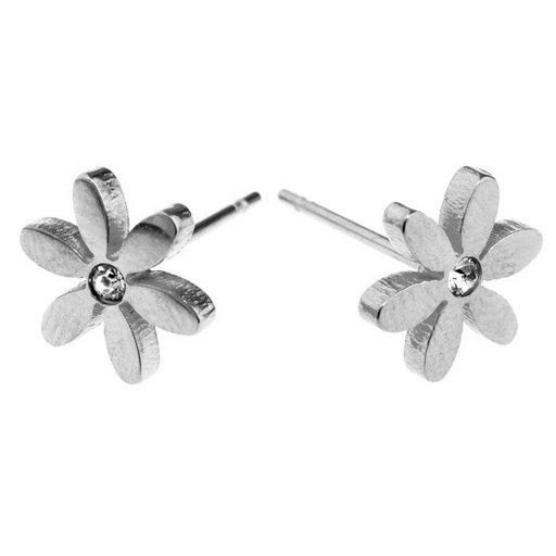 [54361] Steel Petal Flower w Crystal