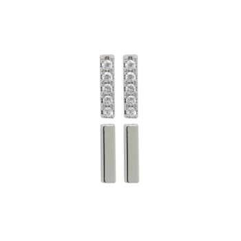 [56691] Rhodium Plain + CZ Bar