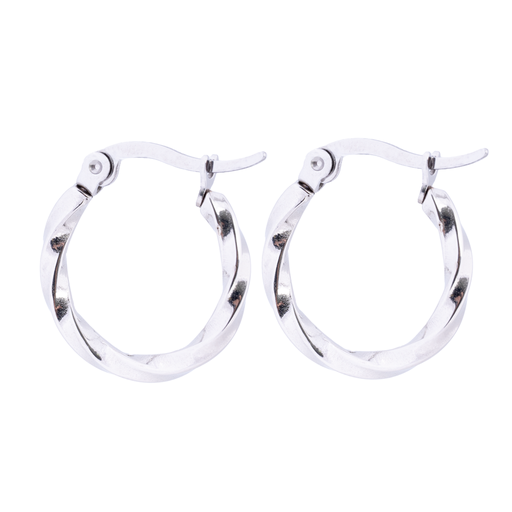 [58251] Silver Small Twist Hoop