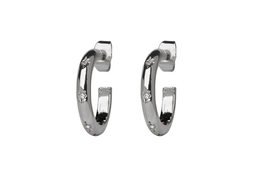 [58351] Silver Crystal Hoop