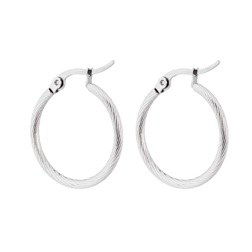 [58621] Silver Patterned Hoop