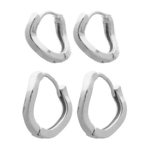 [58841] Silver Wave Hoop twin pack