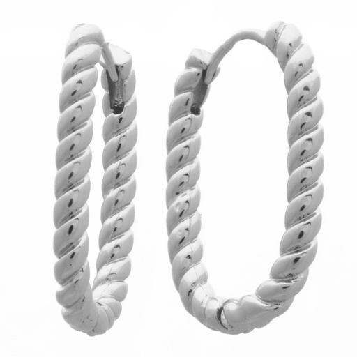 [58181] Silver Rectangle Twist Hoop