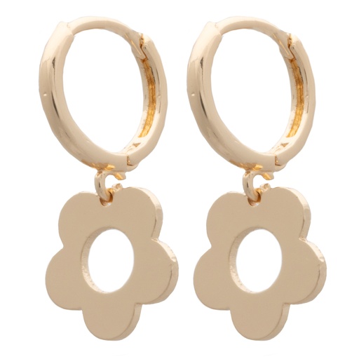[58640] Gold Flower Click Hoop