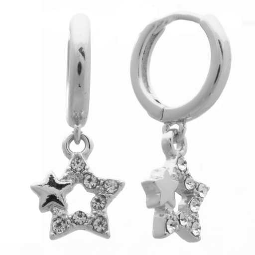 [56471] Silver Crystal Star on Hoop