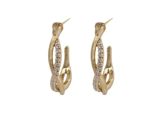 [58330] Gold Double Twist Hoop
