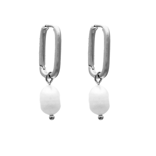 [57711] Rhodium Freshwater Pearl Drop